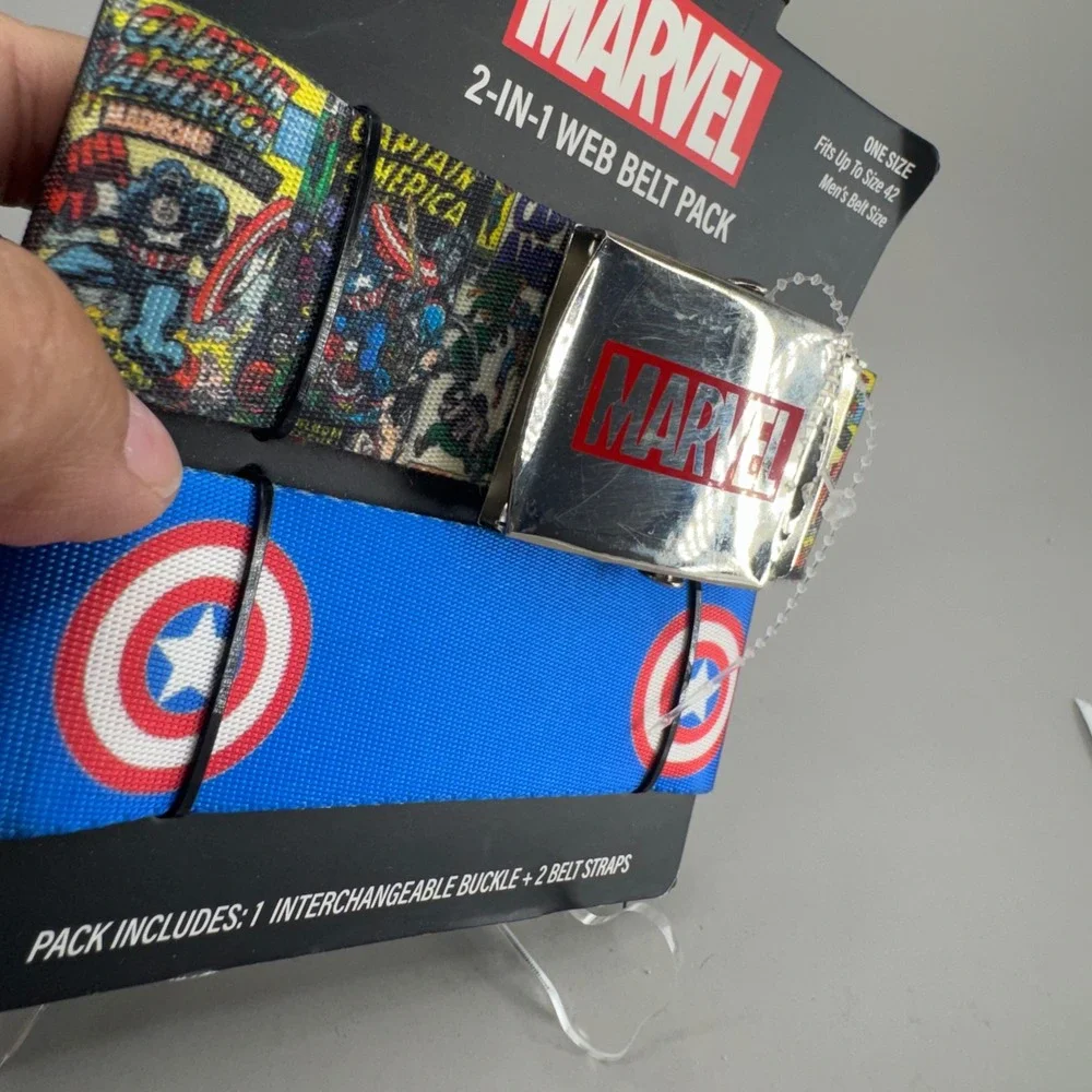 Marvel Captain America 2-in-1 Web Belt Pack One Size Multi Comic Book Superhero